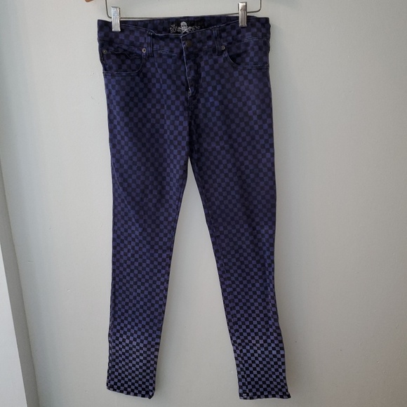 checkered skinny jeans